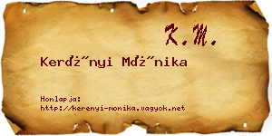 Kerényi Mónika névjegykártya